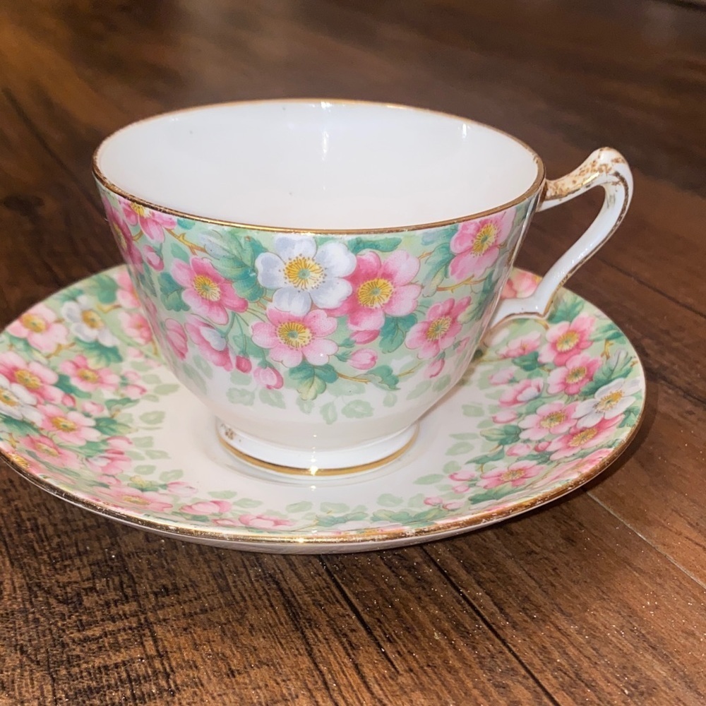 Floral Teacup and Saucer Set